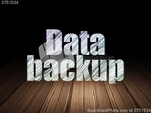 Image of Information concept: Data Backup in grunge dark room