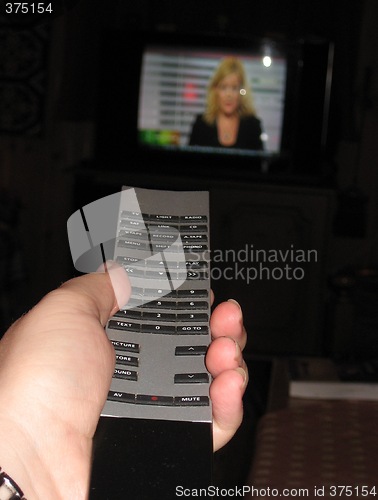 Image of Remotecontrol with a tv in the back