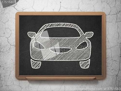 Image of Travel concept: Car on chalkboard background