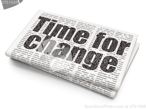 Image of Timeline concept: Time for Change on Newspaper background