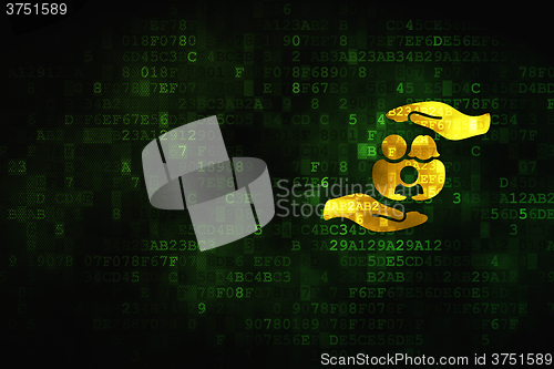Image of Insurance concept: Family And Palm on digital background