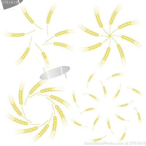 Image of Yellow Ears of Wheat Icon Set