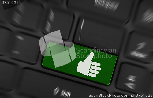 Image of Yes (green key with thumb up)