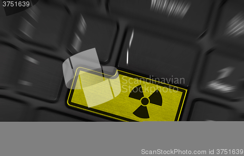 Image of Symbol on button keyboard, radioactive