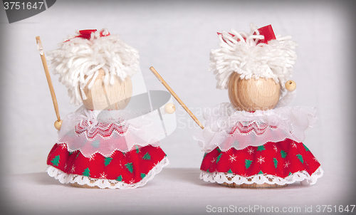 Image of Small children christmas winter puppet figure