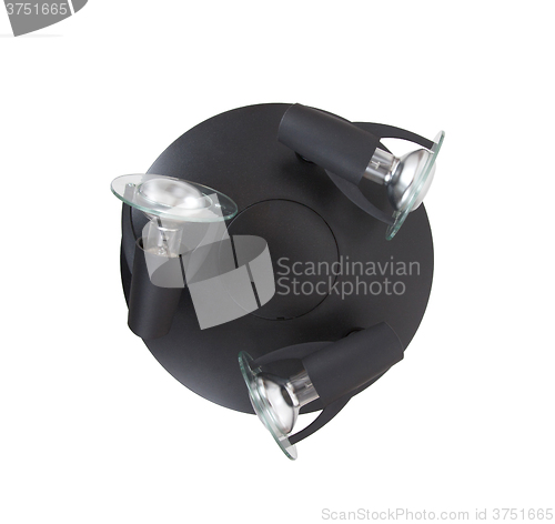 Image of Black ceiling light fixture isolated