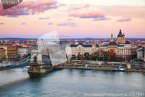 Image of Overview of Budapest with St Stephen (St Istvan) Basilica