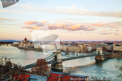 Image of Overview of Budapest at sunset