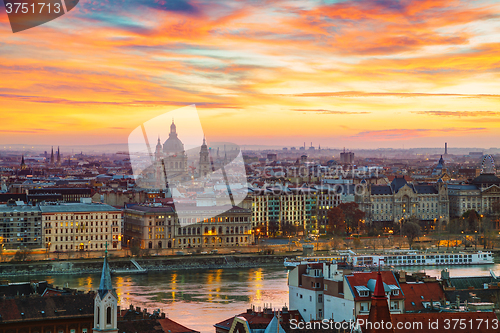 Image of Overview of Budapest with St Stephen (St Istvan) Basilica