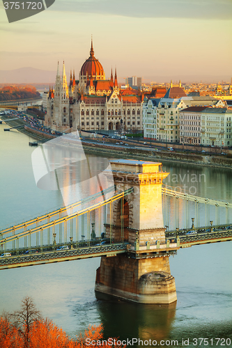 Image of Overview of Budapest at sunrise