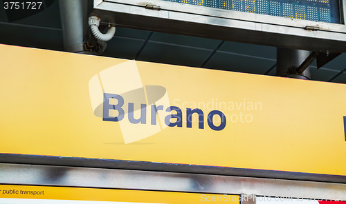 Image of Burano sign at the vaporetto stop