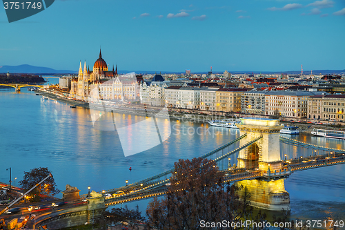 Image of Overview of Budapest at sunset