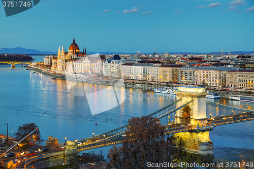 Image of Overview of Budapest at sunset