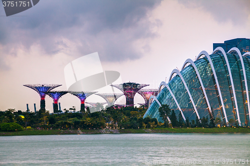 Image of Singapore overview with Gardens by the Bay