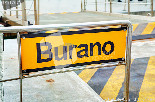 Image of Burano sign at the vaporetto stop