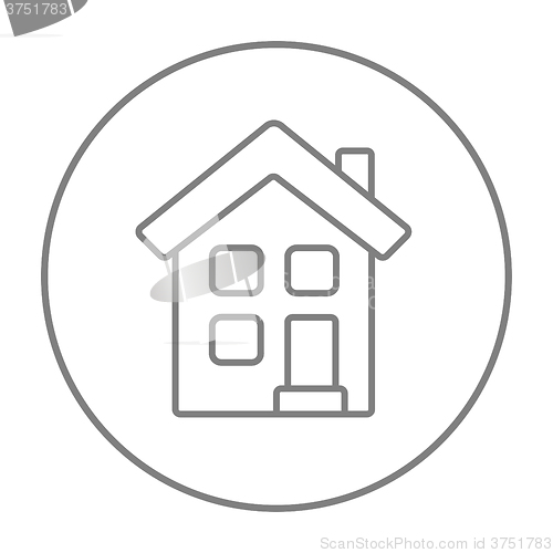 Image of Two storey detached house line icon.