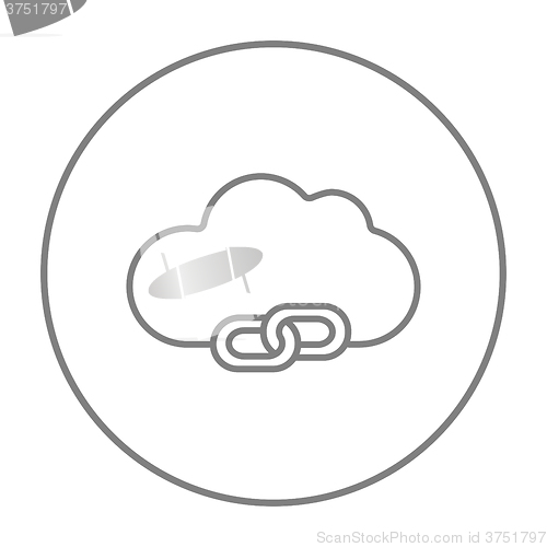 Image of Cloud computing line icon.