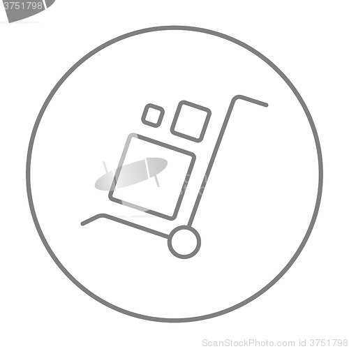 Image of Shopping handling trolley line icon.