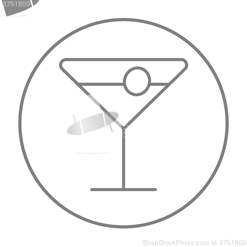 Image of Cocktail glass line icon.