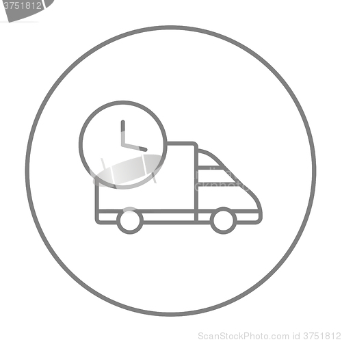 Image of Delivery truck line icon.