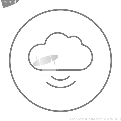 Image of Cloud computing line icon.