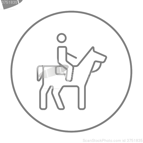 Image of Horse riding line icon.