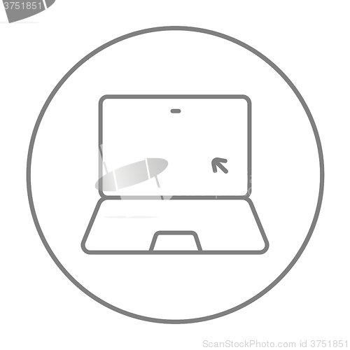 Image of Laptop with cursor line icon.