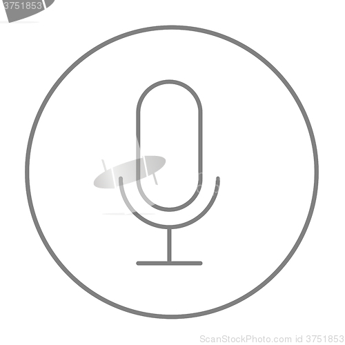 Image of Retro microphone line icon.