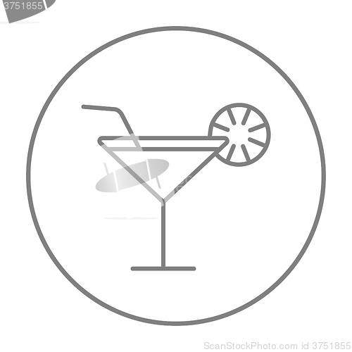 Image of Cocktail glass line icon.