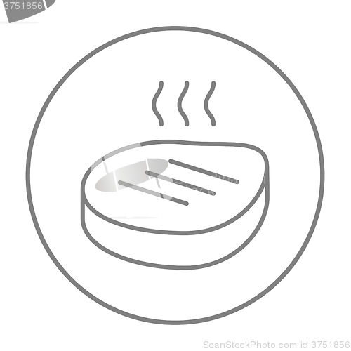 Image of Grilled steak line icon.