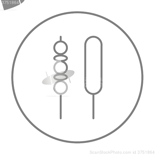 Image of Shish kebab line icon.