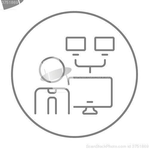 Image of Network administrator line icon.