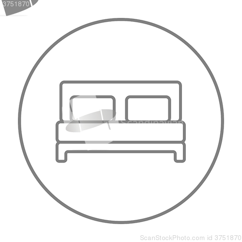 Image of Double bed line icon.