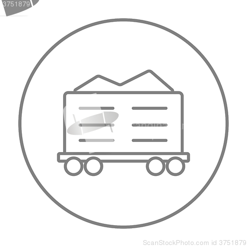 Image of Cargo wagon line icon.