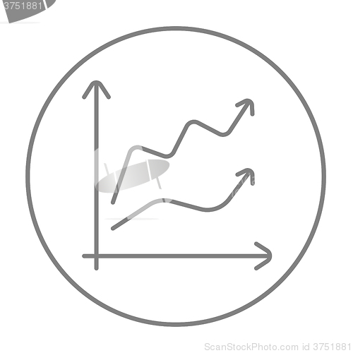 Image of Growth graph line icon.