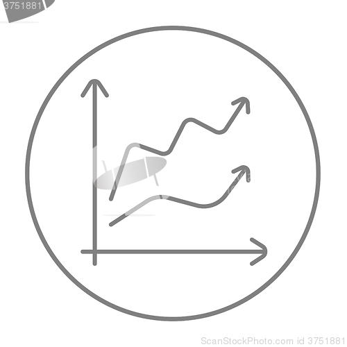 Image of Growth graph line icon.