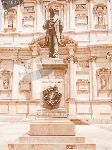 Image of Manzoni statue, Milan vintage