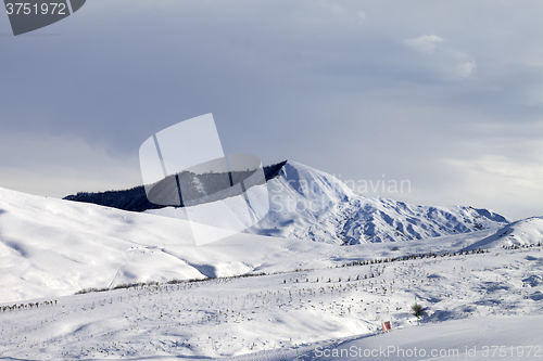Image of Ski resort in gray day