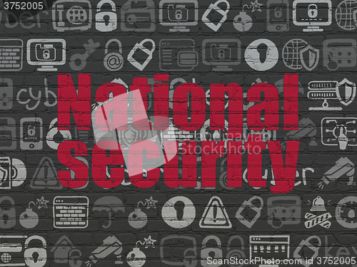 Image of Protection concept: National Security on wall background