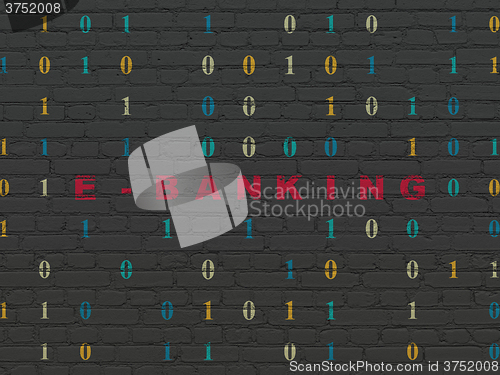 Image of Finance concept: E-Banking on wall background