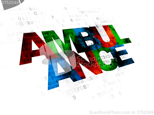 Image of Medicine concept: Ambulance on Digital background