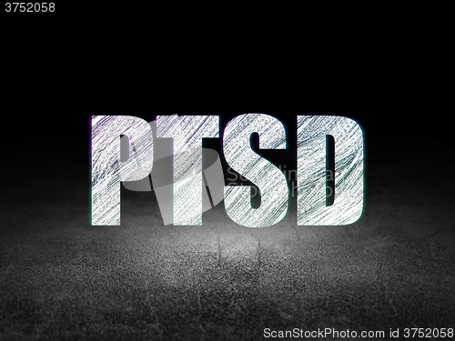 Image of Healthcare concept: PTSD in grunge dark room