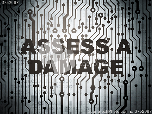 Image of Insurance concept: circuit board with Assess A Damage