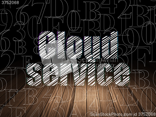 Image of Cloud technology concept: Cloud Service in grunge dark room