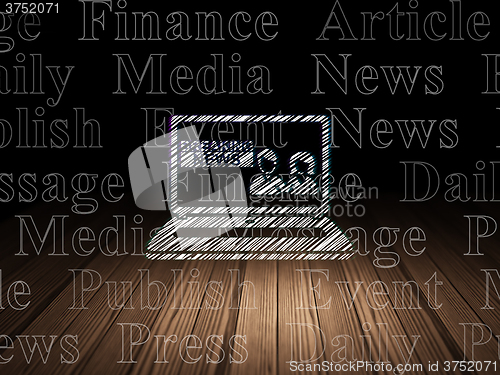 Image of News concept: Breaking News On Laptop in grunge dark room