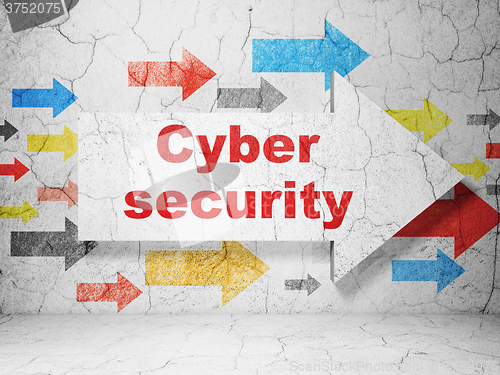 Image of Privacy concept: arrow with Cyber Security on grunge wall background