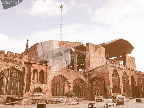 Image of Coventry Cathedral ruins vintage