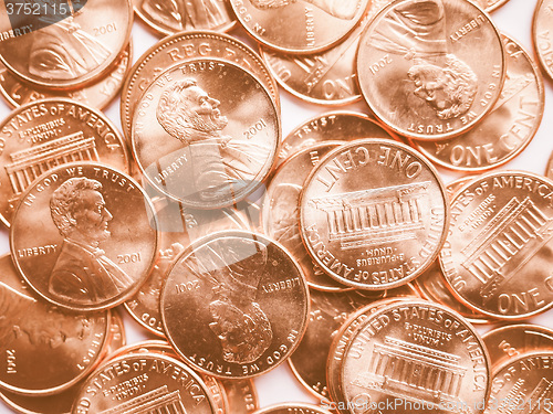 Image of  Dollar coins background vintage