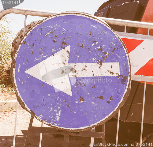 Image of  Keep left sign vintage