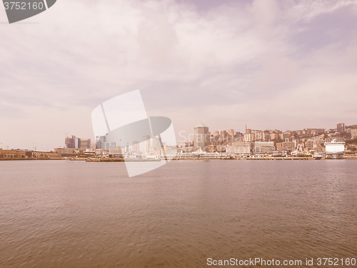 Image of Harbour Genoa Italy vintage